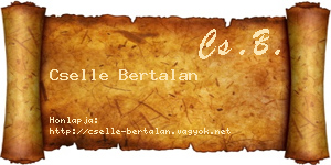 Cselle Bertalan névjegykártya