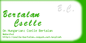bertalan cselle business card